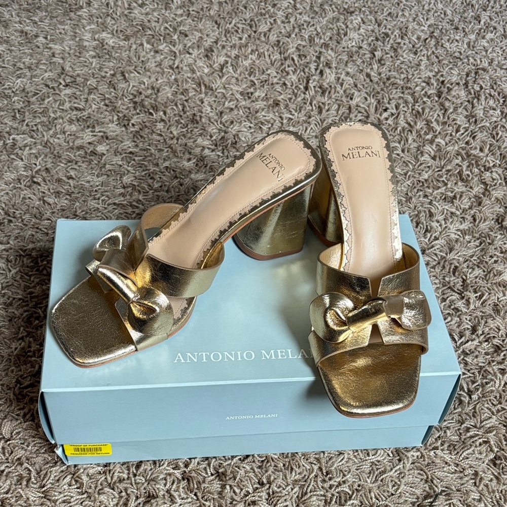 ANTONIO MELANI Metallic Gold Mules